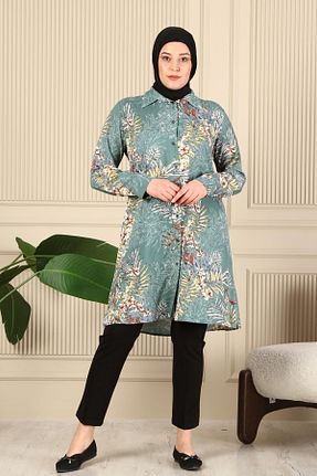 تونیک حجاب سبز زنانه مخلوط ویسکون Ferace - کد 797667111