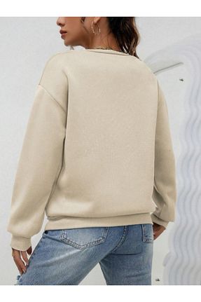 سوئیشرت بژ زنانه چاپی Fun Fashion - کد 862801253