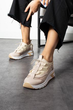 کفش اسنیکر بژ زنانه پارچه ShoeTek - کد 814630426