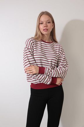 سوئیشرت زرشکی زنانه رگولار AMİDA - کد 854877963