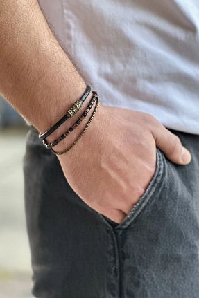 دستبند جواهر مشکی مردانه منجق etniko - کد 307188927