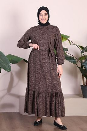 لباس سایز بزرگ قهوه ای زنانه ویسکون Ferace - کد 790487874