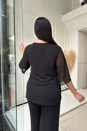 بلوز سایز بزرگ مشکی زنانه سایز بزرگ PER LEI - کد 862813836