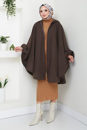 پانچو قهوه ای زنانه ModaMerve - کد 862803194