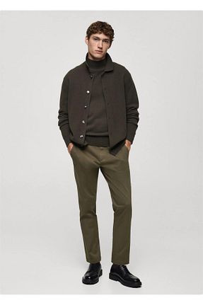شلوار سبز مردانه الاستین MANGO Man - کد 856988111