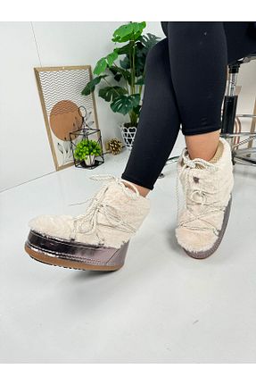 بوت برفی بژ زنانه پارچه ای Nstil - کد 849031558