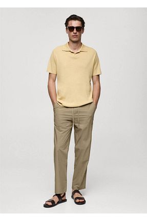 شلوار قهوه ای مردانه پلی استر MANGO Man - کد 857004586