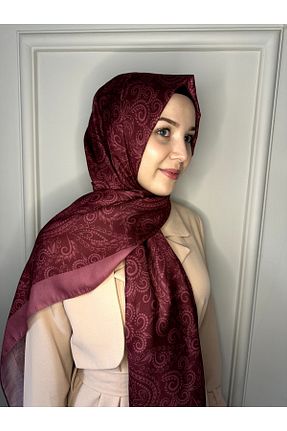 شال زرشکی زنانه پنبه پلی استر Azrina - کد 862823263