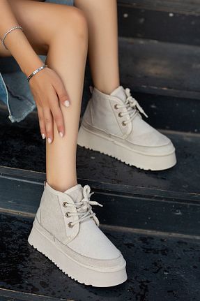 بوت / نیم بوت بژ زنانه جیر ELLO SHOES - کد 862822807