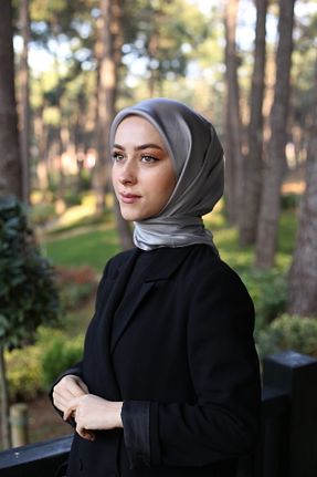 روسری طوسی پلی استر Akel - کد 860686565