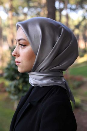 روسری طوسی پلی استر Akel - کد 860686565