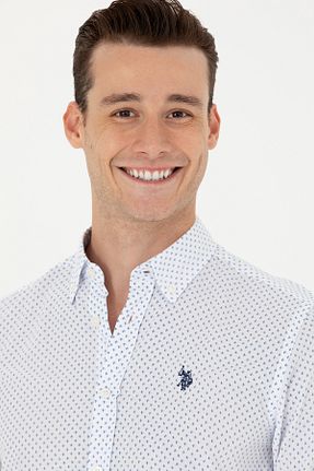 پیراهن آبی مردانه یقه پیراهنی U.S. Polo Assn. - کد 834785546