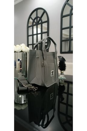 کیف دستی طوسی زنانه سایز متوسط NahitaTyana - کد 862916293