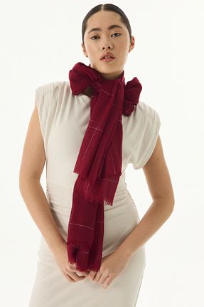 شال زرشکی زنانه پنبه ای SOFT AKSESUAR - کد 862928081
