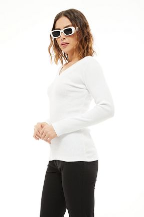 بلوز سفید زنانه ساده MODA - کد 862929872