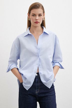 پیراهن آبی زنانه Fitted Never more - کد 862936960