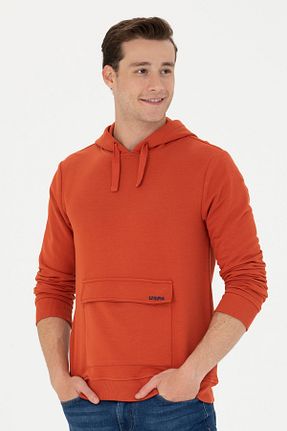 سوئیشرت نارنجی مردانه ساده U.S. Polo Assn. - کد 834786835
