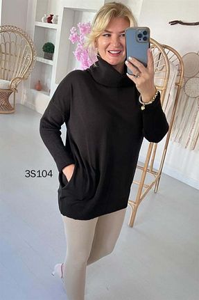پلیور مشکی زنانه ساده İnce Topuk - کد 848643972