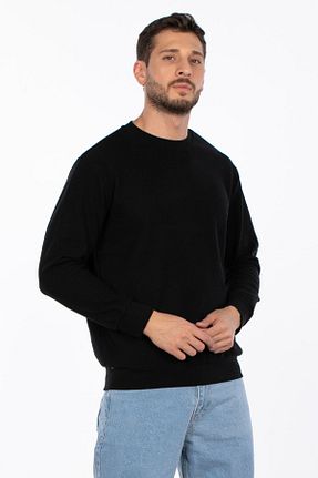 سوئیشرت مشکی مردانه ساده BARRELS AND OIL - کد 863069437