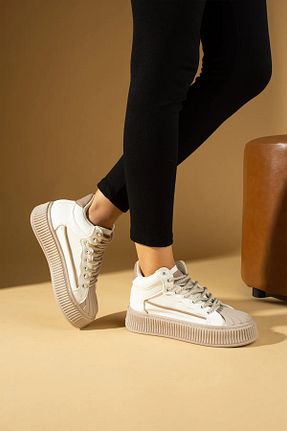 کفش اسنیکر قهوه ای زنانه بند دار Zerenyus - کد 863075886