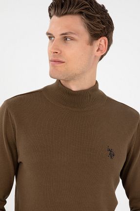 پلیور خاکی مردانه ساده U.S. Polo Assn. - کد 863074566
