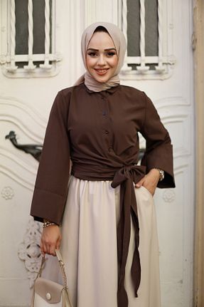 پیراهن قهوه ای زنانه اسلیم Swana - کد 863089276
