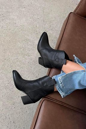 بوت / نیم بوت مشکی زنانه چرم خالص Stilbagshoes - کد 863088319
