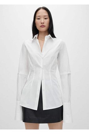 تیشرت سفید زنانه رگولار MANGO - کد 857676795