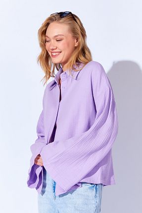 پیراهن بنفش زنانه اورسایز EDITION WOMAN - کد 856355910