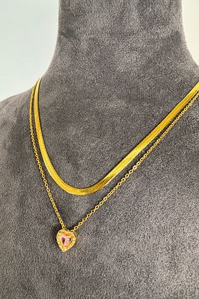گردنبند جواهر طلائی زنانه فلزی CİYU - کد 863075656