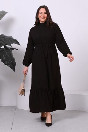 لباس سایز بزرگ مشکی زنانه پلی استر Ferace - کد 732748843