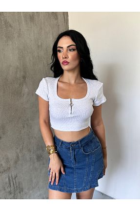 بلوز طوسی زنانه ساده Asfa Moda - کد 852835081