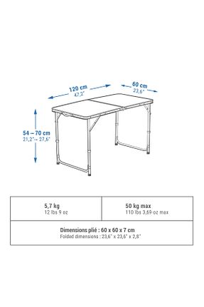 میز کمپ سبز فلزی Decathlon - کد 888748839