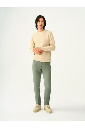 شلوار جین خاکی مردانه پاچه تنگ Loft - کد 863128715