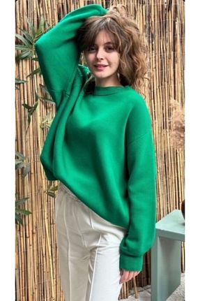 پلیور سبز زنانه ساده ayakuydur - کد 863131277