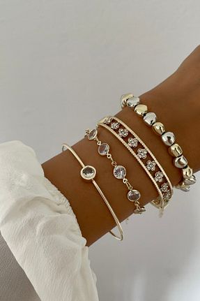 دستبند جواهر طلائی زنانه زیرکن Lavian Accessories - کد 861074843