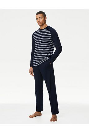 ست لباس راحتی سرمه ای مردانه پنبه ای Marks & Spencer - کد 323075208