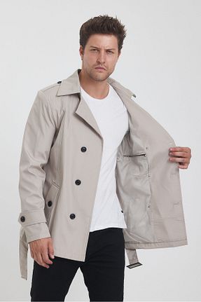 ترنچکت بژ مردانه آستر دار TREND KOMBİN - کد 846532837