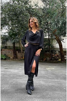لباس مشکی زنانه بافتنی Atex Tekstil - کد 267633252