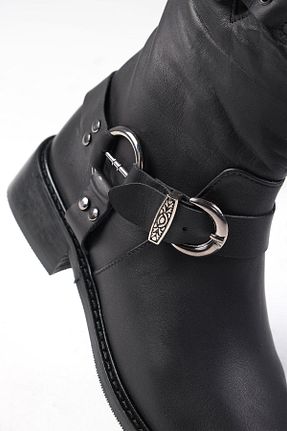 بوت / نیم بوت مشکی زنانه چرم خالص Mio Gusto - کد 863148339