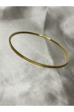 دستبند استیل (فولاد) طلائی زنانه استیل (فولاد) Feride - کد 863192664