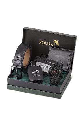 ست ساعت مچی مشکی مردانه فلزی polo air - کد 865704821