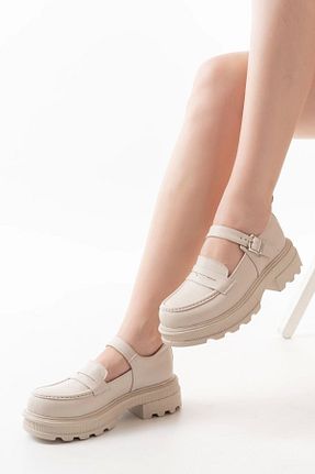 کفش کژوال بژ زنانه چرم مصنوعی surkent - کد 856271044