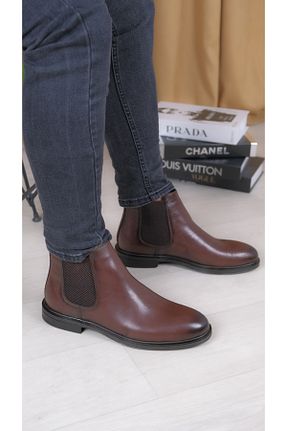 بوت / نیم بوت قهوه ای مردانه چرم خالص Leathermens - کد 858978414