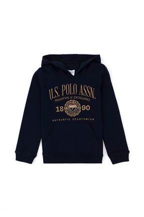 سوئیشرت مشکی بچه گانه ساده U.S. Polo Assn. - کد 834563751