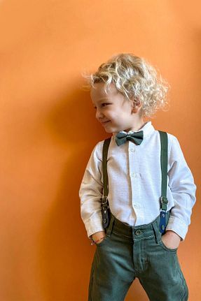 کت و شلوار بژ بچه گانه یقه کتی LULU Kids - کد 763432770