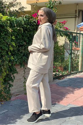 ست گرمکن حجاب بژ زنانه رگولار Moda Rosa - کد 863313203