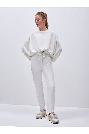 شلوار کرمگن سفید زنانه رگولار Ltb - کد 860847712