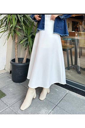 دامن سفید زنانه پنبه پلی استر MODA MAÇKA PARK - کد 863263778