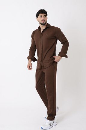ست بالاتنه و پائین تنه قهوه ای مردانه بافتنی Stilkombin - کد 863262028